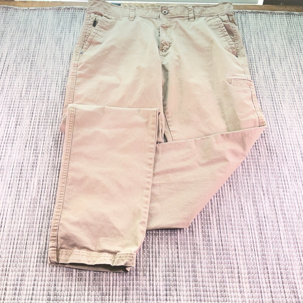 Weatherproof Mens 34x30 Sand Dune Beige Cotton Stretch Straight Pants WOF706SC
